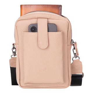 Dillon Full‑Grain Leather Crossbody Bag – Sand - BlackBrook Case