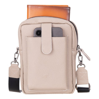 Dillon Full‑Grain Leather Crossbody Bag – Taupe - BlackBrook Case