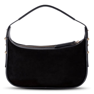 Dolcezza Suede Leather Women's Bag, Black - BlackBrook Case