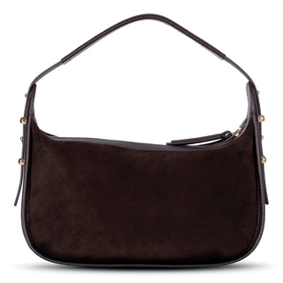 Dolcezza Suede Leather Women's Bag, Brown - BlackBrook Case