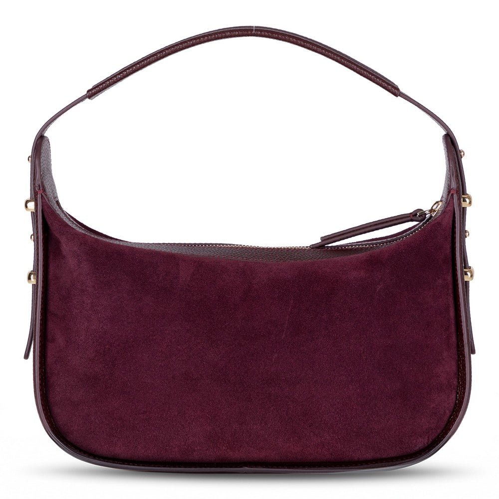Dolcezza Suede Leather Women's Bag, Burgundy - UnBranded