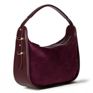 Dolcezza Suede Leather Women's Bag, Burgundy - UnBranded