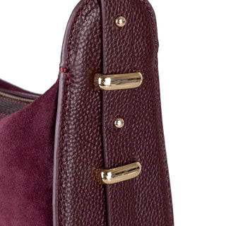 Dolcezza Suede Leather Women's Bag, Burgundy - BlackBrook Case