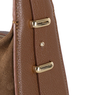 Dolcezza Suede Leather Women's Bag, Tan - BlackBrook Case