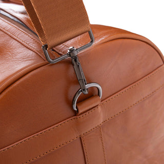 Dolly Full-Grain Leather Weekender Bag, Burnished Tan - BlackBrook Case