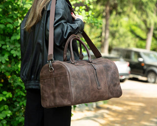 Dolly Full - Grain Leather Weekender Bag, Gray - BlackBrook Case