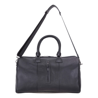 Dolly Full-Grain Leather Weekender Bag, Pebble Black - BlackBrook Case