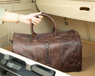 Dolly Full - Grain Leather Weekender Bag, Saddle Brown - BlackBrook Case