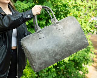 Dolly Full - Grain Leather Weekender Bag, Saddle Brown - BlackBrook Case