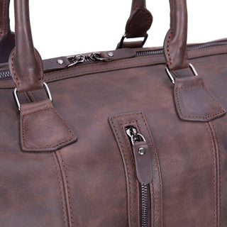 Dolly Full - Grain Leather Weekender Bag, Saddle Brown - BlackBrook Case