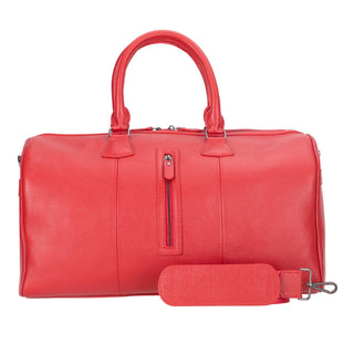 Dolly Leather Weekender Bag, Pebble Red - UnBranded