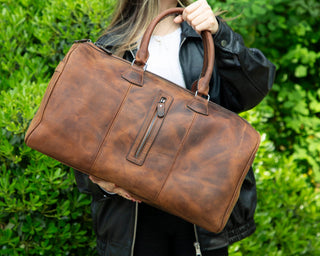 Dolly Leather Weekender Bag, Saddle Brown - UnBranded