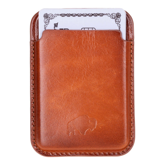 Duke Leather MagSafe Wallet Burnished Tan sleek magnetic leather wallet for everyday carry and secure card storage