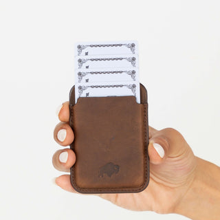 Duke Leather MagSafe Wallet, Distressed Coffee - BlackBrook Case