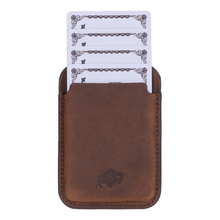 Duke Leather MagSafe Wallet, Distressed Coffee - BlackBrook Case