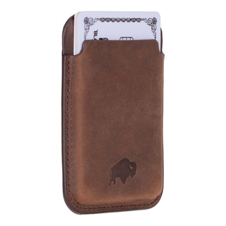 Duke Leather MagSafe Wallet, Distressed Coffee - BlackBrook Case
