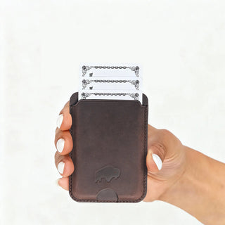 Duke Leather MagSafe Wallet, Distressed Coffee - BlackBrook Case