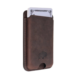Duke Leather MagSafe Wallet, Distressed Coffee - BlackBrook Case