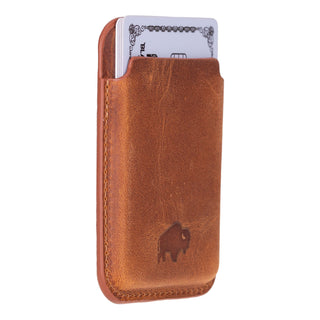 Duke Leather MagSafe Wallet, Golden Brown - BlackBrook Case