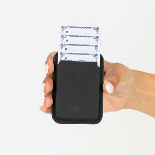 Duke Leather MagSafe Wallet, Pebble Black - BlackBrook Case