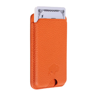 Duke Leather MagSafe Wallet, Pebble Orange - BlackBrook Case