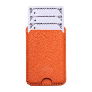 Duke Leather MagSafe Wallet, Pebble Orange - BlackBrook Case