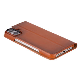 Easton iPhone 16 Plus Slim Book Folio Case, Burnished Tan - BlackBrook Case