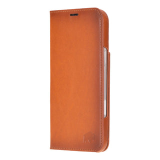 Easton iPhone 16 Plus Slim Book Folio Case, Burnished Tan - BlackBrook Case