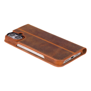 Easton iPhone 16 Plus Slim Book Folio Case, Golden Brown - BlackBrook Case