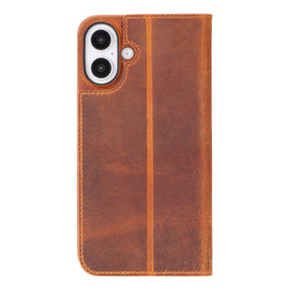 Easton iPhone 16 Plus Slim Book Folio Case, Golden Brown - BlackBrook Case