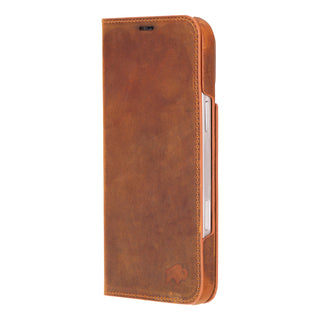 Easton iPhone 16 Plus Slim Book Folio Case, Golden Brown - BlackBrook Case