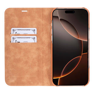 Easton iPhone 16 Pro Max Slim Book Folio Case, Burnished Tan - BlackBrook Case