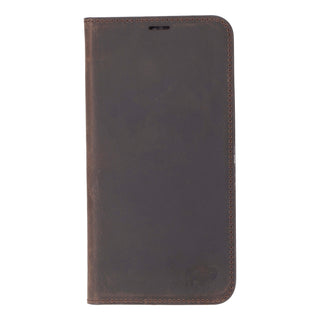 Easton iPhone 16 Pro Max Slim Book Folio Case, Distressed Coffee - BlackBrook Case