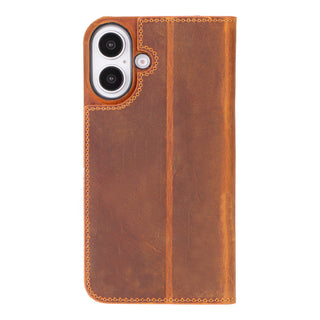 Easton iPhone 16 Slim Book Folio Case, Golden Brown - BlackBrook Case