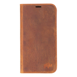 Easton iPhone 16 Slim Book Folio Case, Golden Brown - BlackBrook Case