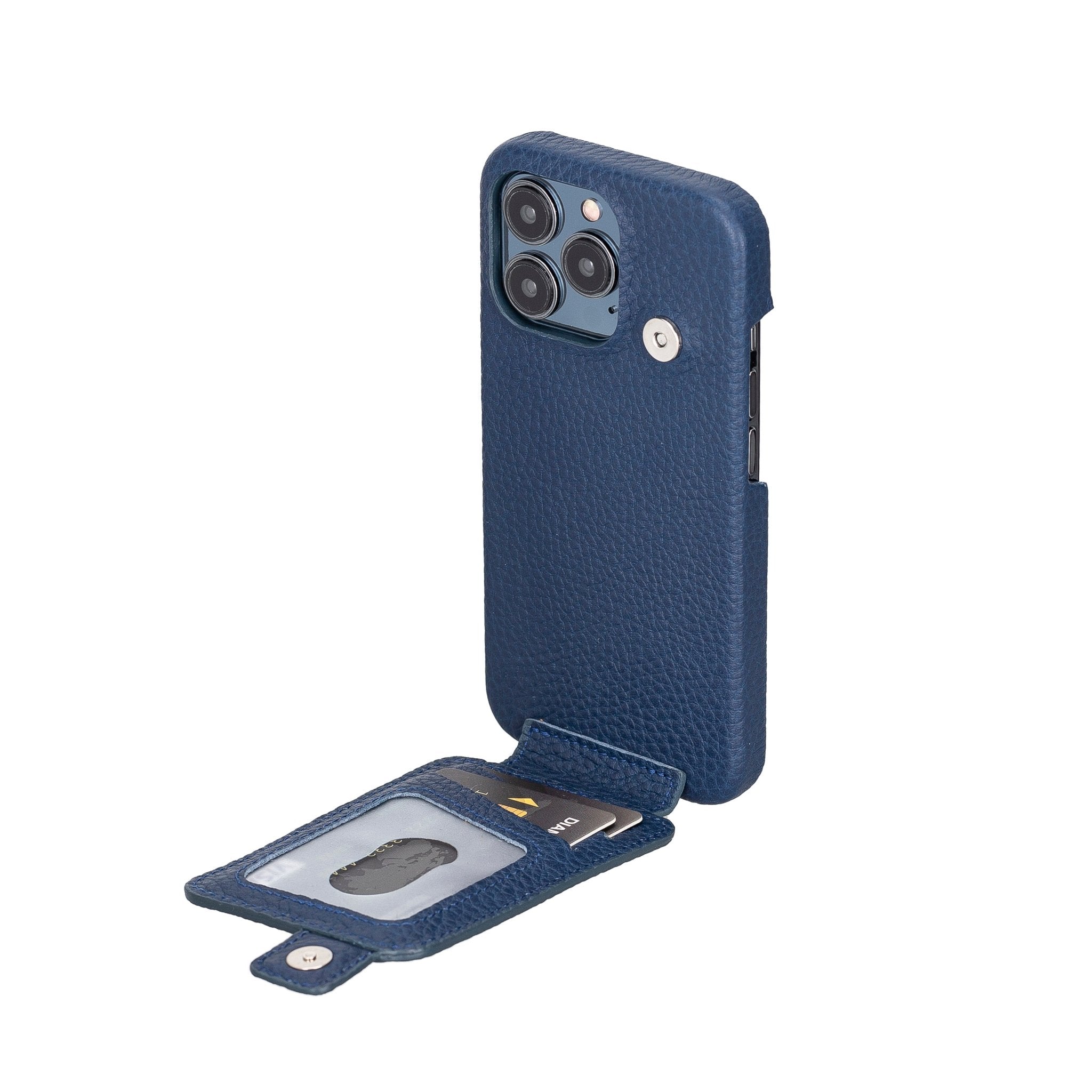 Leather Wallet Case For IPhone 14 Pro Max - Flip Folio Cover With Card Slots, Kickstand & Magnetic Closure (Blue Green)