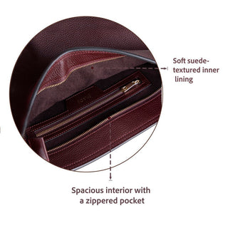 Elena Leather Women's Bag, Burgundy - BlackBrook Case