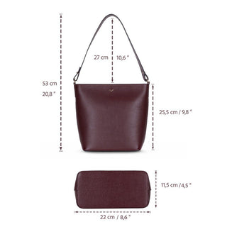 Elena Leather Women's Bag, Burgundy - BlackBrook Case