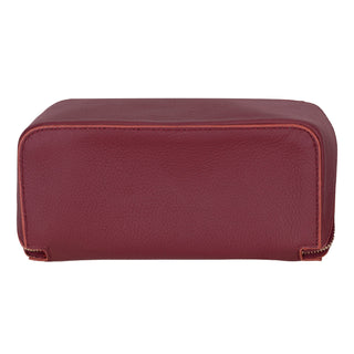 Ella Leather Make up Bag, Bordeaux - UnBranded