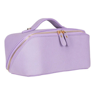 Ella Leather Make up Bag, Lilac - UnBranded