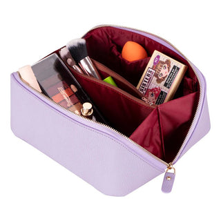 Ella Leather Make up Bag, Lilac - UnBranded