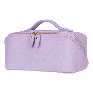 Ella Leather Make up Bag, Lilac - UnBranded