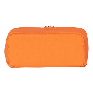 Ella Leather Make up Bag, Orange - UnBranded