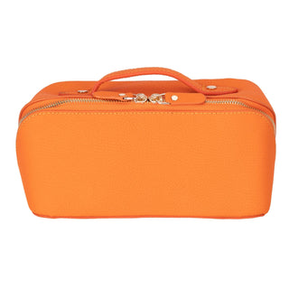 Ella Leather Make up Bag, Orange - UnBranded