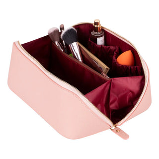 Ella Leather Make up Bag, Pink - UnBranded