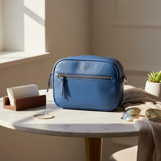 Emerald Leather Women's Bag, Blue - BlackBrook Case