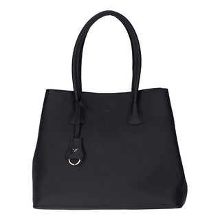 Everbloom Leather Women's Tote Bag, Black - BlackBrook Case