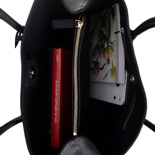 Everbloom Leather Women's Tote Bag, Black - BlackBrook Case