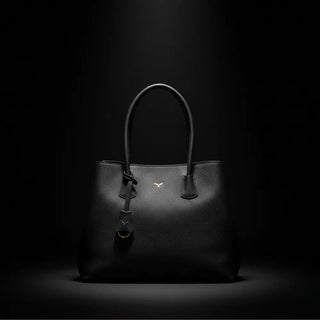 Everbloom Leather Women's Tote Bag, Black - BlackBrook Case