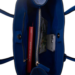 Everbloom Leather Women's Tote Bag, Blue - BlackBrook Case